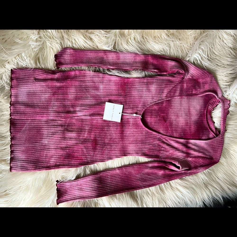 NWT HONEY PUNCH purple ombré fitted dress-size M